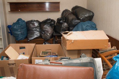 Sorted items ready for donation and recycling